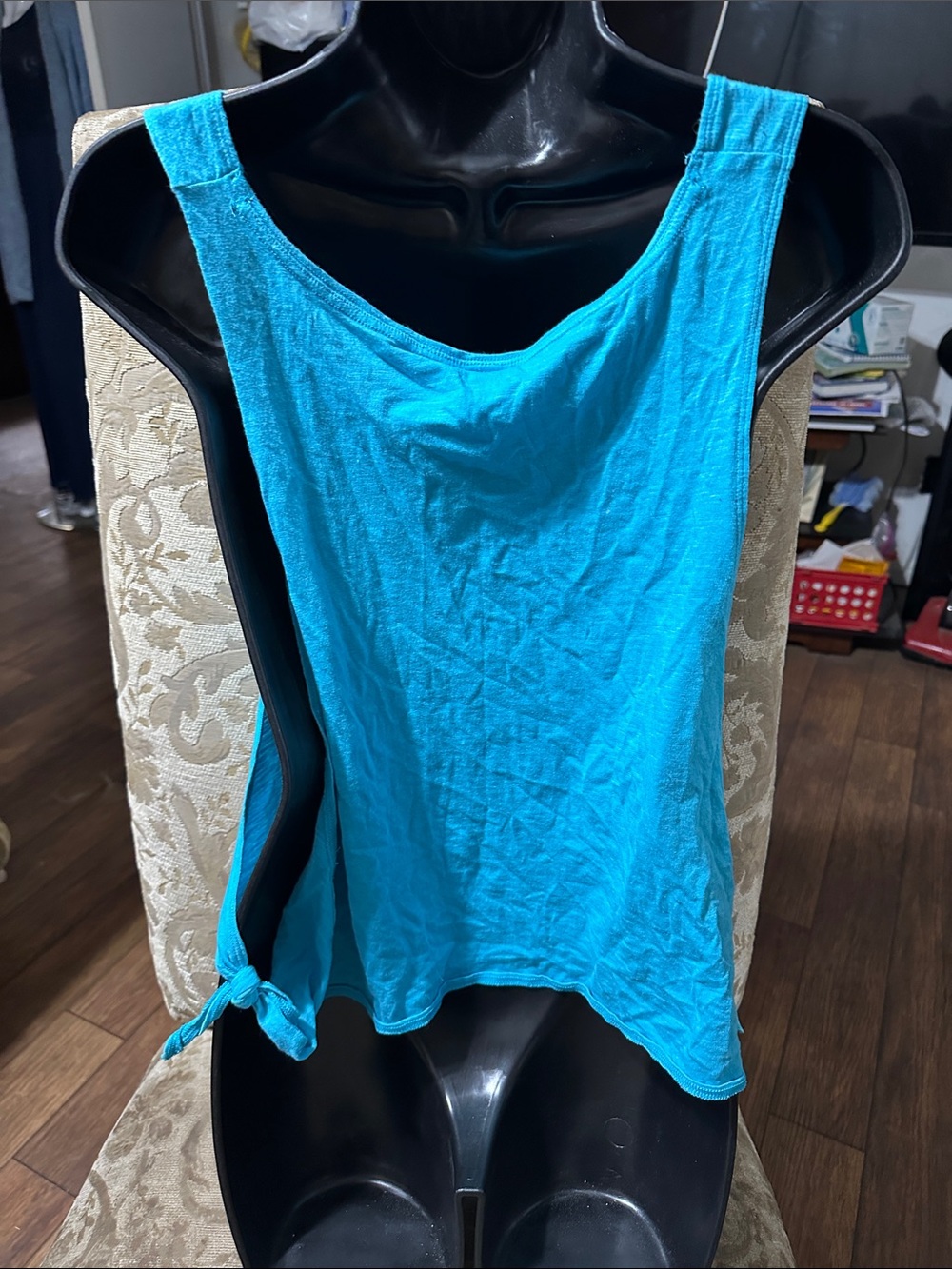 PINK Victoria's Secret Turquoise Tie-Side Tank Top - Picture 3 of 4
